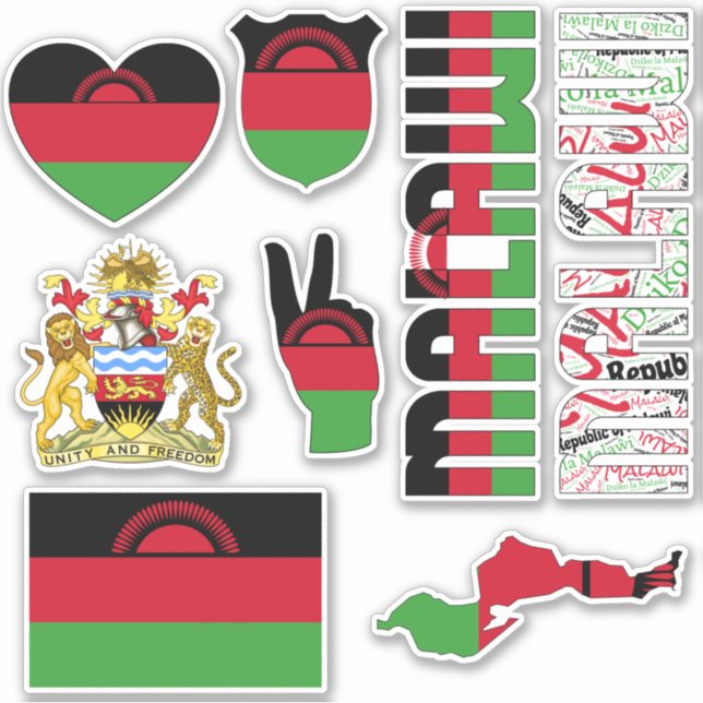 Sticker Le Malawi Extraordinaire forme les symboles nation (Devant)
