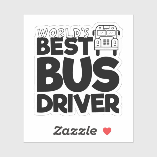 Sticker Le meilleur conducteur d'autobus du monde face mot (Feuille)