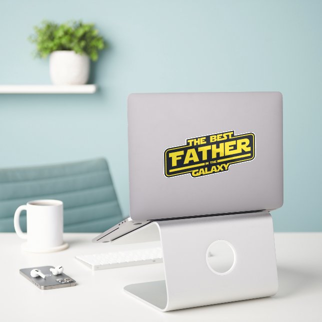 Sticker Le Meilleur Père Dans Le Cadeau De Fête des pères  (Ordinateur portable sur le bureau)