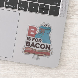 Sticker Le monstre de biscuit B est pour le lard