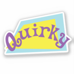 Sticker Le mot Quirky dans les formes et les couleurs rétr