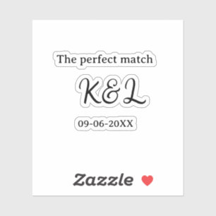 Sticker le nom de couple parfait lettre date bleu sim