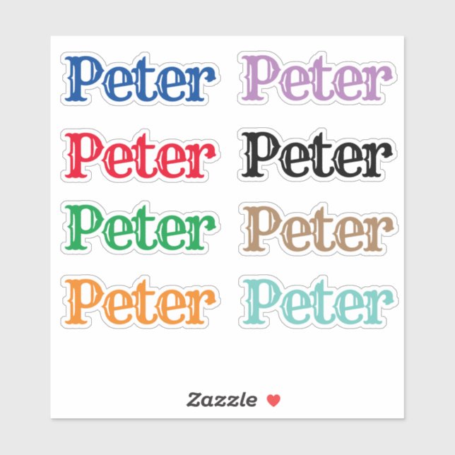 Sticker Le nom Peter (Feuille)