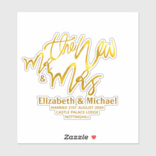 Sticker Le nouveau M. et Mme (ajouter le nom, la date, le