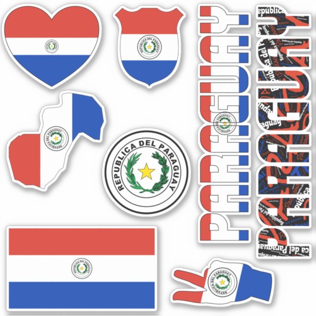 Sticker Le Paraguay Extraordinaire forme les symboles nati (Devant)