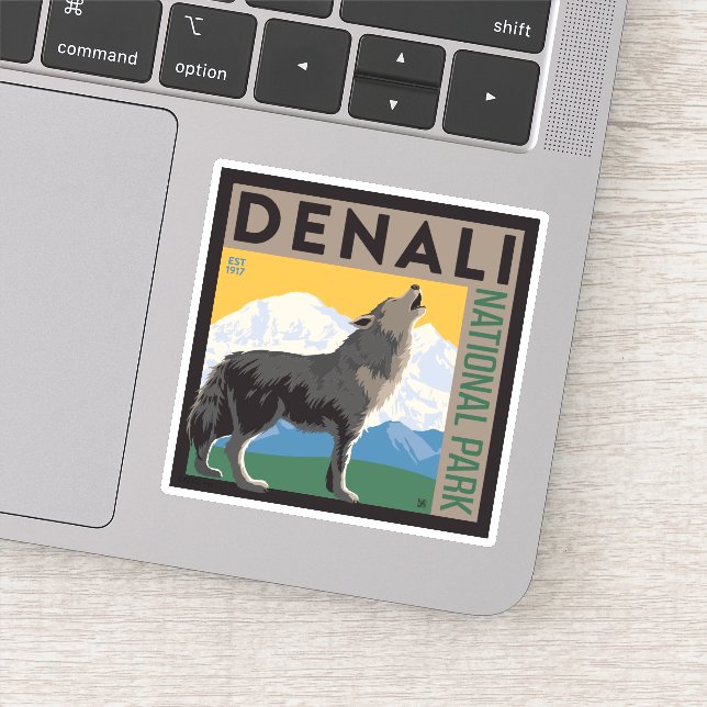 Sticker Le Parc national de Denali | Howling Wolf (Détail)