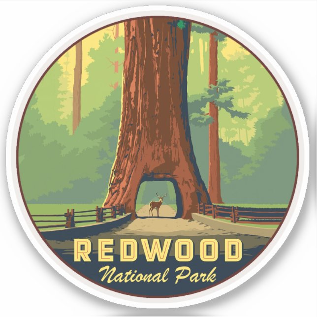 Sticker Le parc national de Redwoods (Devant)