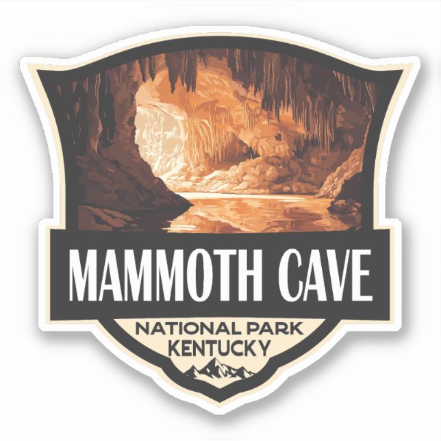 Sticker Le parc national Mammoth Cave Illustration Art rét (Devant)