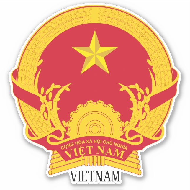 Sticker Le patriotique de l'emblème national du Vietnam (Devant)
