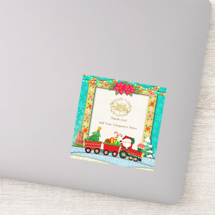 Sticker Le Père Noël en train de recevoir des cadeaux et u