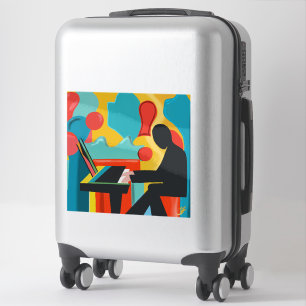 Sticker Le Pianiste - Peinture à l'huile originale