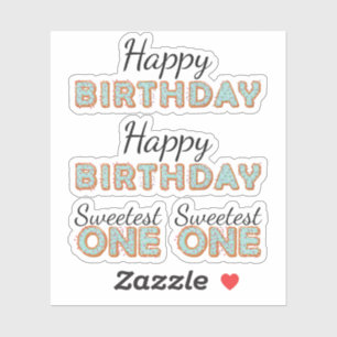 Sticker LE PLUS DOUX Bleu Donuts Baby Birthday Scrapbook