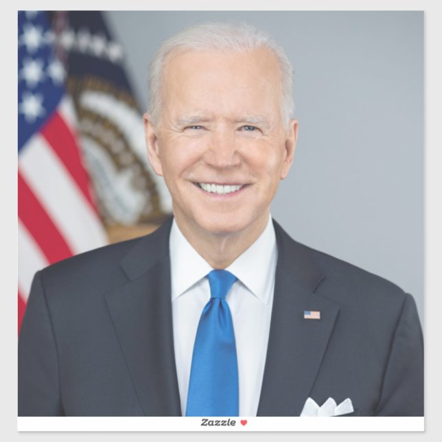 Sticker Le président Joe Biden Portrait de la Maison Blanc (Feuille)