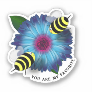 Sticker Le rendez-vous déjeuner de l'abeille sur une fleur