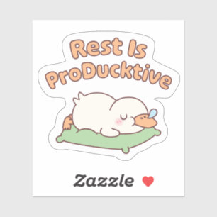 Sticker Le Repos De Canard Dormant Est Productif Et Drôle