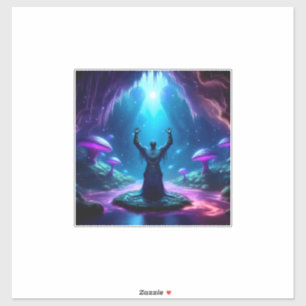 Sticker Le Saint-Homme Dans La Grotte A Les Armes Élevés C