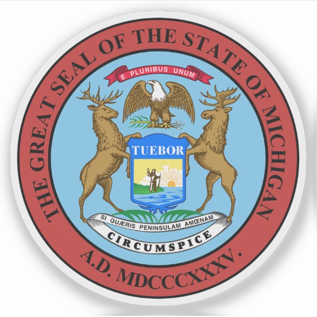 Sticker Le sceau de l'état du Michigan (Devant)