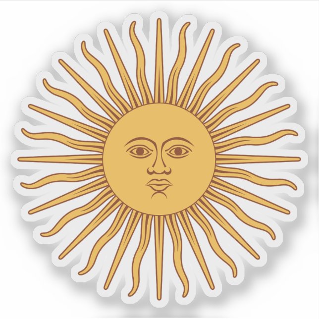 Sticker Le Soleil de Mai (Sol de Mayo) d'Argentine (Devant)