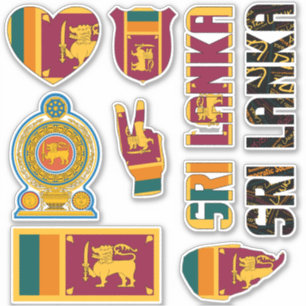 Sticker Le Sri Lanka Extraordinaire forme des symboles nat