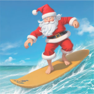 Sticker Le surf du Père Noël