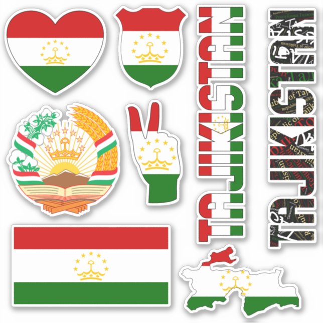 Sticker Le Tadjikistan Extraordinaire forme des symboles n (Devant)