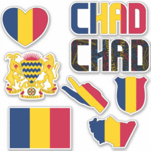 Sticker Le Tchad Extraordinaire forme les symboles nationa