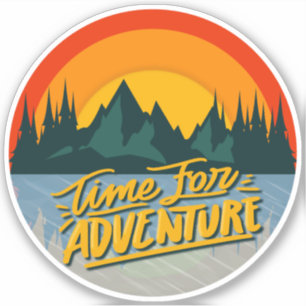 Sticker Le temps de l'aventure style rétro