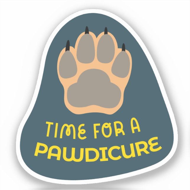 Sticker "Le temps d'une Pawdicure" chien de garde marine,  (Recto)