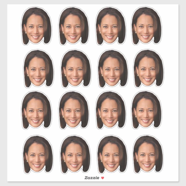 Sticker Le Visage de Kamala Drôle Visage de Kamala Harris  (Feuille)