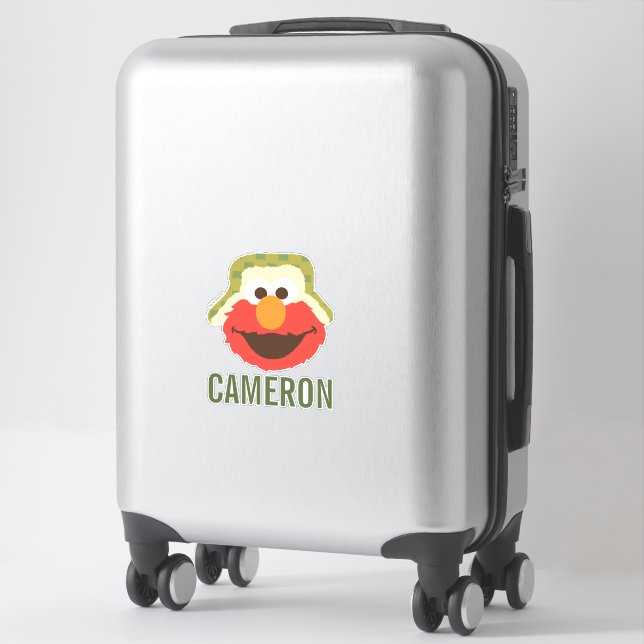 Sticker Le visage d'Elmo Woodland | Ajouter Votre Nom (Sur valise)