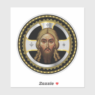 Sticker Le Visage Du Christ Orthodoxe Icône Noire