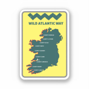 Sticker Le Wild Atlantic Way Irlande et son voyage sur la 