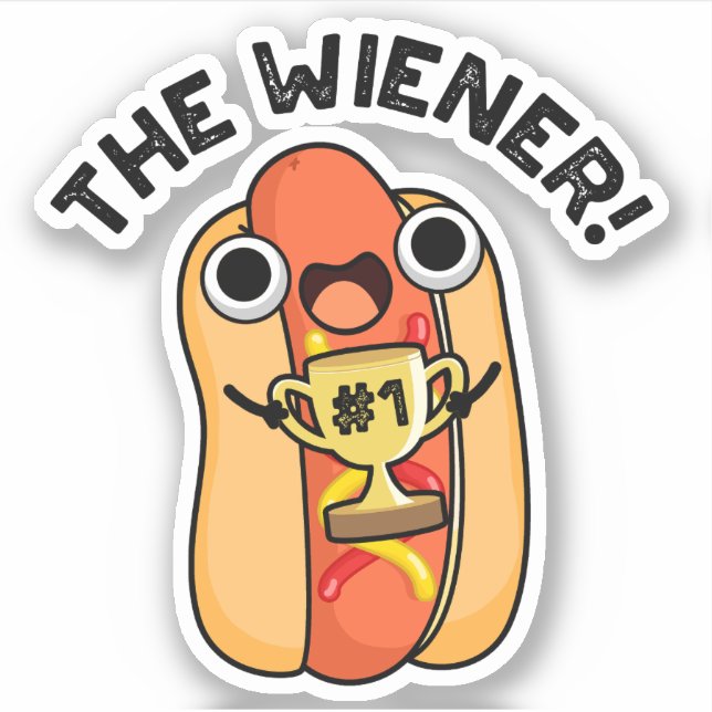 Sticker Le Winner Funny Winner Hot Dog Pun (Devant)
