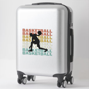 Sticker Lecteur de basket-ball style rétro vintage texte