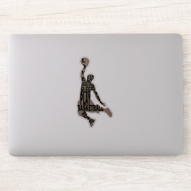 Sticker Lecteur de basketball slunk avec texte intégral (Ordinateur)