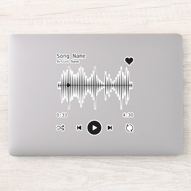 Sticker Lecteur de musique Artiste et chanson Personnalisé (Ordinateur)