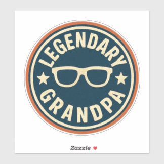 Sticker legendary grandpa retro badge