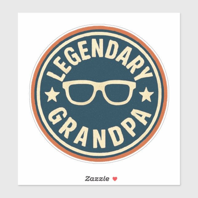 Sticker legendary grandpa retro badge (Feuille)
