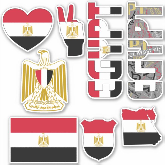 Sticker L'Egypte Extraordinaire forme les symboles nationa (Devant)