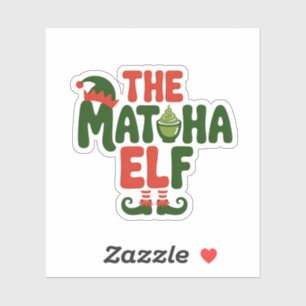 Sticker L'Elfe Matcha Boisson de Noël Matcha Drôle