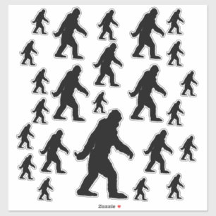 Sticker L'emblématique silhouette noire Sasquatch Bigfoot 
