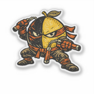 Sticker Lemon Shinobi — Citron Ninja Guerrier Drôle Vintag
