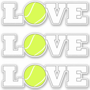 Sticker L'ensemble d'amusement d'AMOUR du tennis 3 folâtr