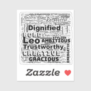 Sticker Leo Zodiac Word Cloud Inspiration Vinyl