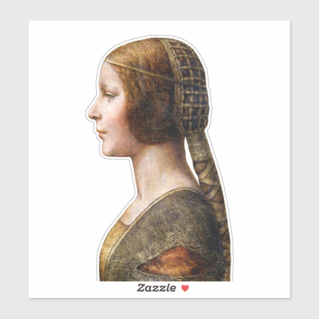 Sticker Leonardo da Vinci Portrait La Bella Principessa (Feuille)