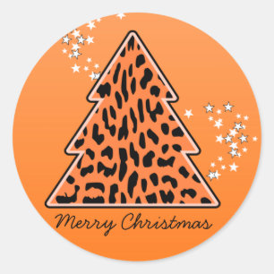 Sticker Leopard cheetah Christmas Tree