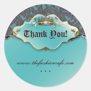 Sticker Léopard de mode Bijoux Couronne Turquoise