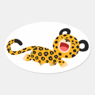 Sticker Leopard Facétieux Cartoon