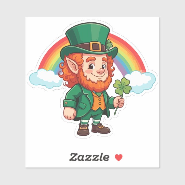 Sticker Leprechaun Rainbow (Feuille)