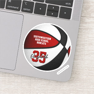 Sticker L'équipe de basket-ball rouge noir couleurs filles